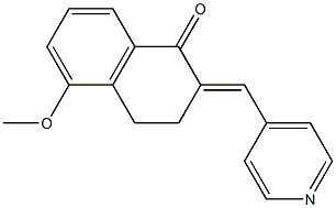 3,4-Dihydro-5-methoxy-2-[(E)-4-pyridinylmethylene]naphthalen-1(2H)-one 구조식 이미지
