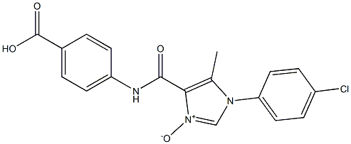 4-[[[1-(4-Chlorophenyl)-5-methyl-1H-imidazole 3-oxide]-4-yl]carbonylamino]benzoic acid 구조식 이미지