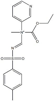 N-Ethoxycarbonyl-N-methyl-N-(4-methylphenylsulfonyliminomethyl)-3-pyridinaminium 구조식 이미지