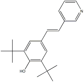 2,6-Di-tert-butyl-4-[(E)-2-(3-pyridinyl)ethenyl]phenol 구조식 이미지