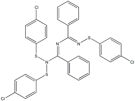1,1,5-Tris[(4-chlorophenyl)thio]-2,4-diphenyl-1,3,5-triaza-2,4-pentadiene Structure