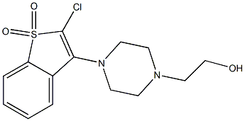 2-Chloro-3-[4-(2-hydroxyethyl)piperazino]benzo[b]thiophene 1,1-dioxide 구조식 이미지