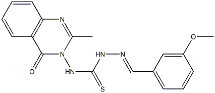 3-Methoxybenzaldehyde 4-[(3,4-dihydro-2-methyl-4-oxoquinazolin)-3-yl]thiosemicarbazone 구조식 이미지