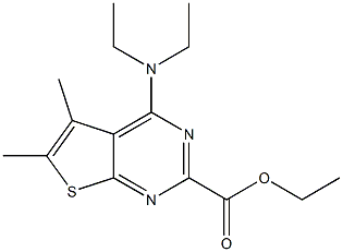 5,6-Dimethyl-4-(diethylamino)thieno[2,3-d]pyrimidine-2-carboxylic acid ethyl ester Structure