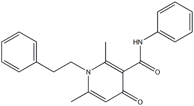 1-(2-Phenylethyl)-1,4-dihydro-2,6-dimethyl-N-phenyl-4-oxopyridine-3-carboxamide Structure