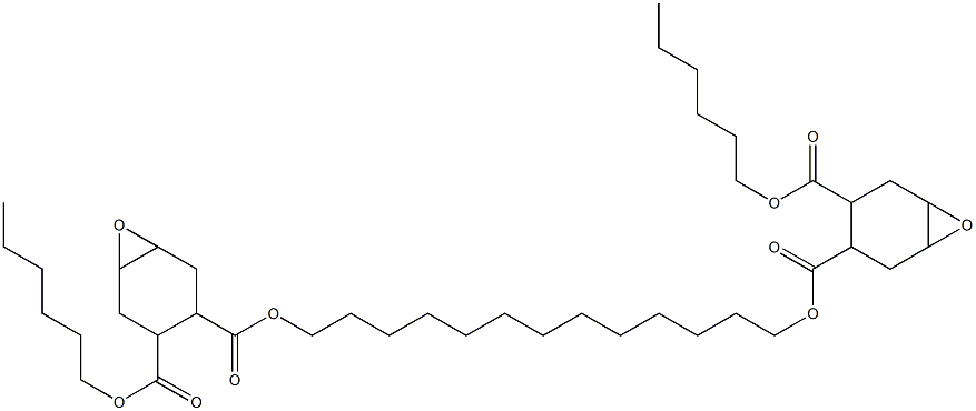 Bis[2-(hexyloxycarbonyl)-4,5-epoxy-1-cyclohexanecarboxylic acid]1,13-tridecanediyl ester 구조식 이미지