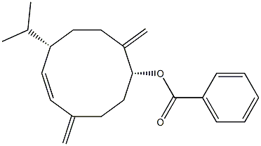 (1R,5E,7S)-7-Isopropyl-4,10-dimethylene-5-cyclodecen-1-ol benzoate 구조식 이미지