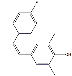4-[2-(4-Fluorophenyl)-1-propenyl]-2,6-dimethylphenol 구조식 이미지