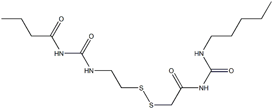 1-Butyryl-3-[2-[[(3-pentylureido)carbonylmethyl]dithio]ethyl]urea 구조식 이미지