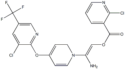 2-Amino-1-aza-2-(4-(3-chloro-5-(trifluoromethyl)(2-pyridyloxy))phenyl)vinyl 2-chloropyridine-3-carboxylate Structure