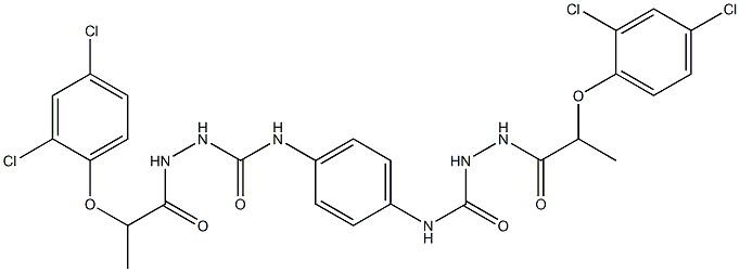 2-(2,4-Dichlorophenoxy)-N-(((4-(((2-(2,4-dichlorophenoxy)propanoylamino)amino)carbonylamino)phenyl)amino)carbonylamino)propanamide 구조식 이미지