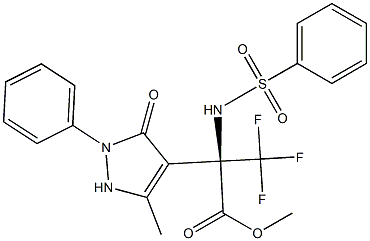 Methyl 3,3,3-trifluoro-2-(5-methyl-3-oxo-2-phenyl-2,3-dihydro-1H-pyrazol-4-yl)-N-(phenylsulfonyl)alaninate Structure