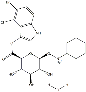 5-Bromo-4-chloro-3-indolyl-beta-D-glucuronidecyclohexylammonium salt hydrate,98% 구조식 이미지