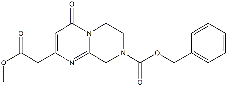 benzyl 2-(2-methoxy-2-oxoethyl)-4-oxo-6,7-dihydro-4H-pyrazino[1,2-a]pyrimidine-8(9H)-carboxylate 구조식 이미지