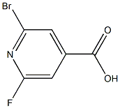 2-Bromo-6-fluoro-4-pyridinecarboxylic acid 구조식 이미지