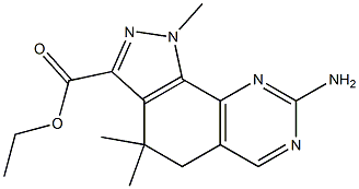 8-Amino-1,4,4-trimethyl-4,5-dihydro-1H-1,2,7,9-tetraaza-cyclopenta[a]naphthalene-3-carboxylic acid ethyl ester Structure