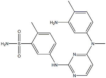 5-(4-((3-amino-4-methylphenyl)(methyl)amino)pyrimidin-2-ylamino)-2-methylbenzenesulfonamide Structure