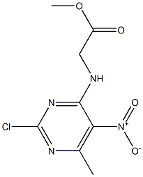 N-(2-chloro-6-methyl-5-nitro-pyrimidin-4-yl)-glycine-methyl ester 구조식 이미지