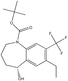 (R)-tert-butyl 7-ethyl-5-hydroxy-8-(trifluoromethyl)-2,3,4,5-tetrahydrobenzo[b]azepine-1-carboxylate Structure