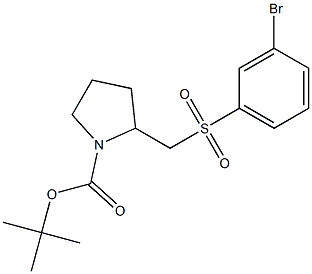 2-(3-Bromo-benzenesulfonylmethyl)-pyrrolidine-1-carboxylic acid tert-butyl ester 구조식 이미지