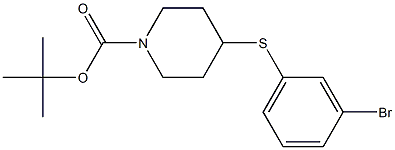 4-(3-Bromo-phenylsulfanyl)-piperidine-1-carboxylic acid tert-butyl ester 구조식 이미지