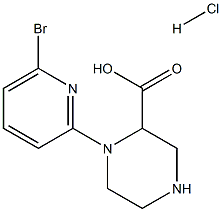 1-(6-Bromo-pyridin-2-yl)-piperazine-2-carboxylic acid hydrochloride 구조식 이미지