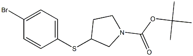 3-(4-Bromo-phenylsulfanyl)-pyrrolidine-1-carboxylic acid tert-butyl ester 구조식 이미지