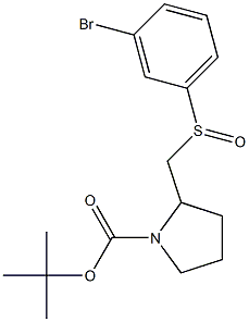 2-(3-Bromo-benzenesulfinylmethyl)-pyrrolidine-1-carboxylic acid tert-butyl ester 구조식 이미지