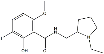 N-((1-ethylpyrrolidin-2-yl)methyl)-2-hydroxy-3-iodo-6-methoxybenzamide 구조식 이미지