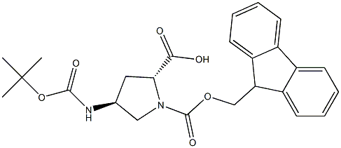 (2R,4S)-Boc-4-amino-1-Fmoc-pyrrolidine-2-carboxylic acid Structure