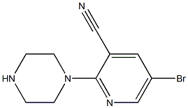 5-bromo-2-(piperazin-1-yl)pyridine-3-carbonitrile Structure