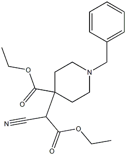 ethyl 1-benzyl-4-(1-cyano-2-ethoxy-2-oxoethyl)piperidine-4-carboxylate Structure