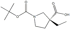 (R)-1-tert-butyl 3-ethyl pyrrolidine-1,3-dicarboxylate 구조식 이미지