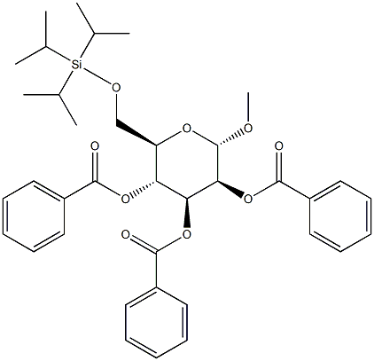 Methyl 2,3,4-tri-O-benzoyl-6-O-triisopropylsilyl-a-D-mannopyranoside Structure