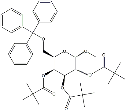 Methyl 2,3,4-tri-O-pivaloyl-6-O-trityl-a-D-galactopyranoside 구조식 이미지