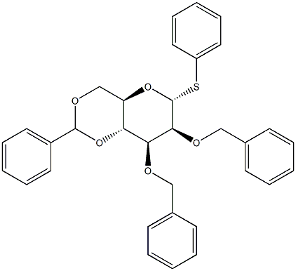 Phenyl 2,3-di-O-benzyl-4,6-O-benzylidene-a-D-thiomannopyranoside 구조식 이미지