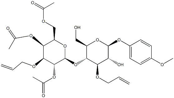 4-Methoxyphenyl 4-O-(2,4,6-tri-O-acetyl-3-O-allyl-b-D-galactopyranosyl)-3-O-allyl-b-D-glucopyranoside 구조식 이미지
