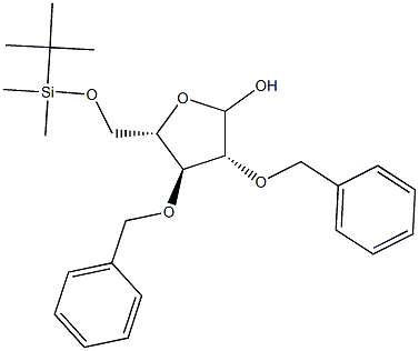 2,3-Di-O-benzyl-5-O-tert-butyldimethylsilyl-L-arabinofuranose 구조식 이미지