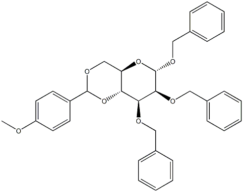 1,2,3-Tri-O-benzyl-4,6-O-(4-methoxybenzylidene)-a-D-mannopyranose Structure