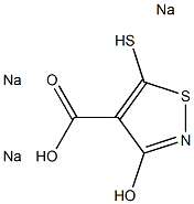 3-hydroxy-4-carboxy-5-mercaptoisothiazole trisodium Structure