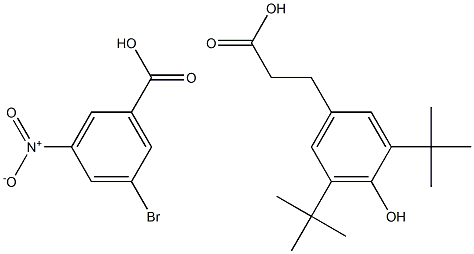 3-nitro-5-bromobenzoic acid 3-(3,5-di-tert-butyl-4-hydroxyphenyl)propionic acid 구조식 이미지