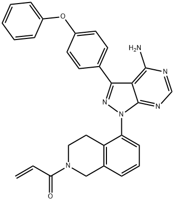 1-(5-(4-amino-3-(4-phenoxyphenyl)-1H-pyrazolo[3,4-d]pyrimidin-1-yl)-3,4-dihydroisoquinolin-2(1H)-yl)prop-2-en-1-one Structure