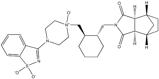 4-(1,1-dioxidobenzo[d]isothiazol-3-yl)-1-(((1R,2R)-2-(((3aR,
4S,7R,7aS)-1,3-dioxooctahydro-2H-4,7-methanoisoindol-2-yl)
methyl)cyclohexyl)methyl)piperazine 1-oxide 구조식 이미지