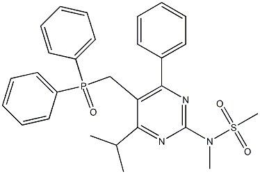 N-[5-(Diphenyl-phosphinoylmethyl)-4-isopropyl-6-phenyl-pyrimidin-2-yl]-N-methyl-methanesulfonamide Structure