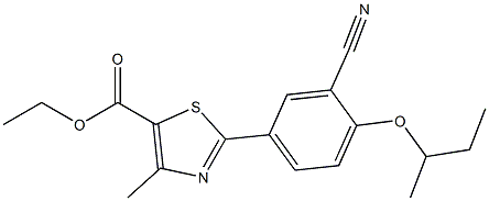 ethyl 2-(4-(sec-butoxy)-3-cyanophenyl)-4-methylthiazole-5-
carboxylate Structure