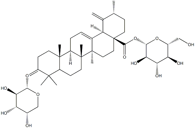 3b-[(a-L-arabinopyranosyl) oxy]urs-12,19(29)-dien-28-oic acid 28-b-D-glucopyranosyl ester 구조식 이미지