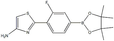 2-(2-Fluoro-4-(4,4,5,5-tetramethyl-1,3,2-dioxaborolan-2-yl)phenyl)thiazol-4-amine 구조식 이미지