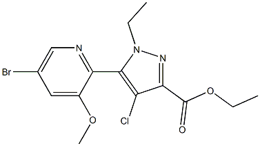 Ethyl 5-(5-bromo-3-methoxypyridin-2-yl)-4-chloro-1-ethyl-1H-pyrazole-3- carboxylate 구조식 이미지