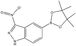 3-nitro-5-(4,4,5,5-tetramethyl-1,3,2-dioxaborolan-2-yl)-1H-indazole 구조식 이미지