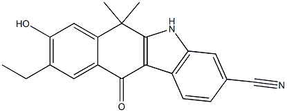 9-Ethyl-6,11-dihydro-8-hydroxy-6,6-dimethyl-11-oxo-5H-benzo[b]carbazole-3-carbonitrile Structure